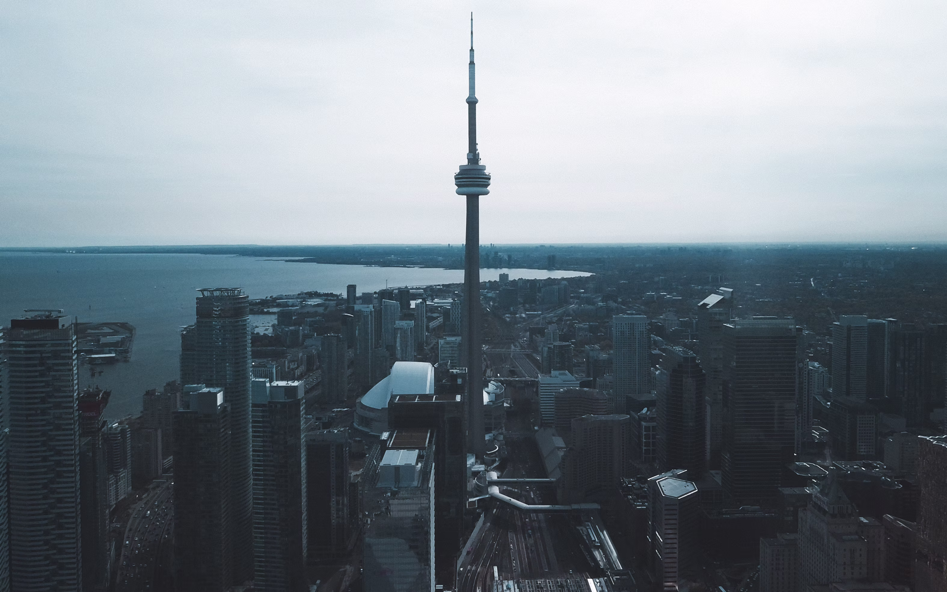 Toronto skyline at dusk